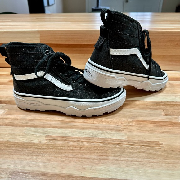 VANS Sentry Sk8-hi Wc High Tops (glitter Black/White) Women Black Size 8.5 - Picture 3 of 8